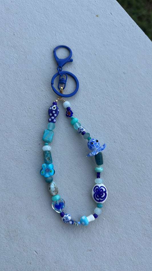 Blue Octopus Key Chain