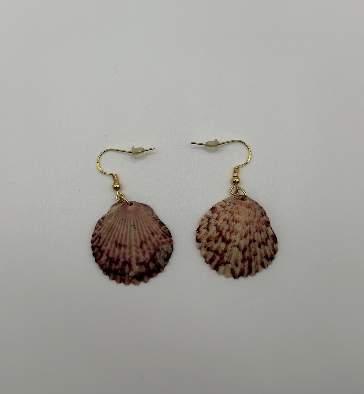 Maroon Scallop Earrings