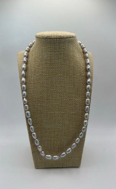 Faux Silver Pearl Necklace