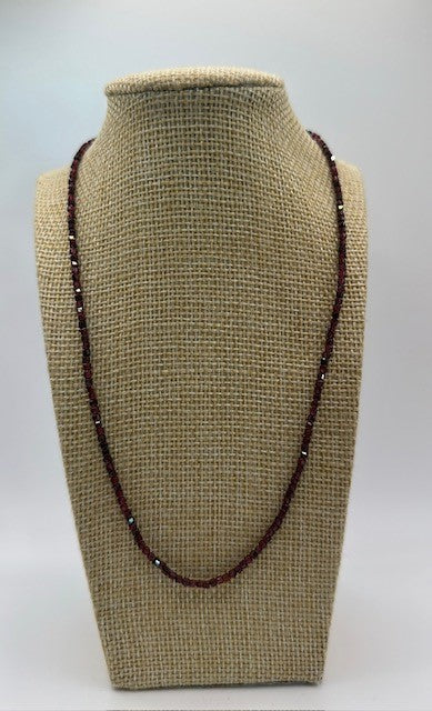 Square Maroon Stacking Necklace