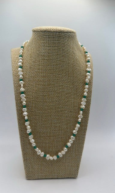 Mother of Pearl & Green Necklace